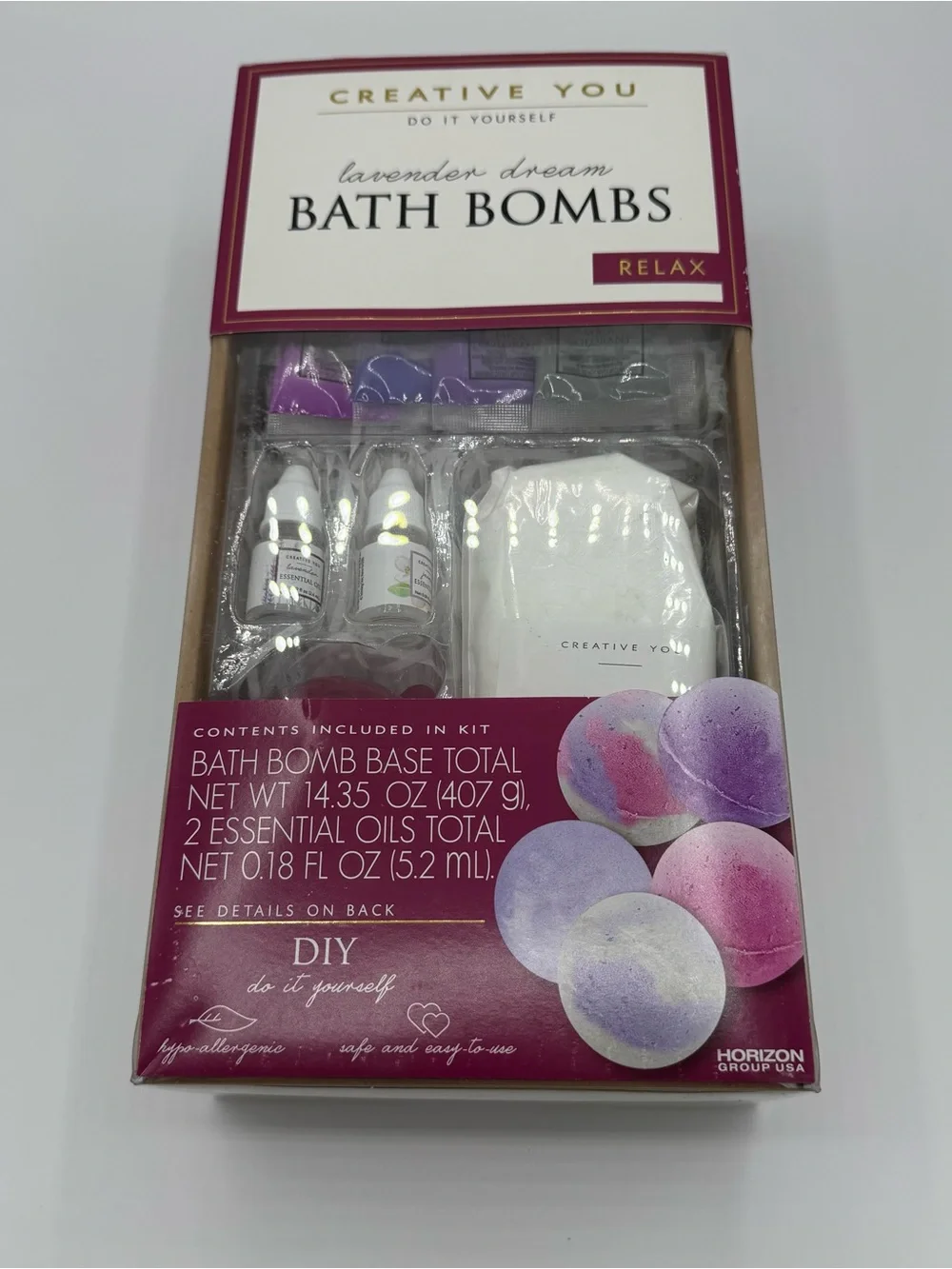 Bath Bombs Creative You - Do It Yourself Kit - Lavender Dream-Relax- Brand NEW